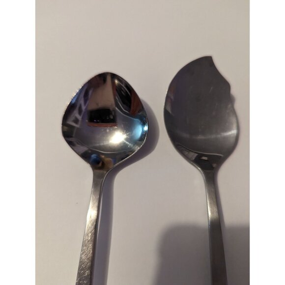 VTG CARLYLE Hong Kong stainless cameo pattern lot 2 soup & jelly spoon replace - Picture 3 of 10